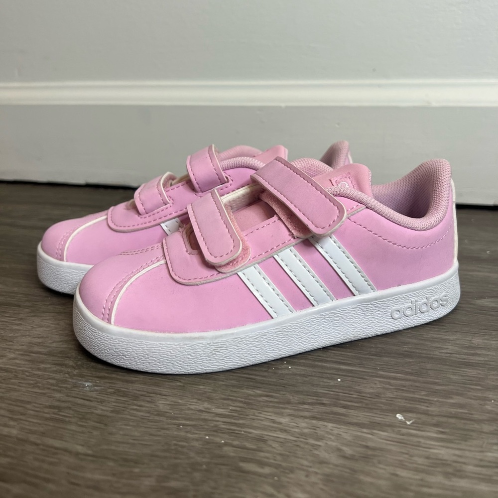 Kids Adidas Pink Velcro Sneakers